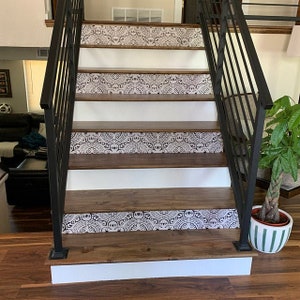 Stair Riser Decal / Vinyl Tile Stickers *Vintage* / Peel and Stick Backsplash/ Vinyl Tile Flooring /Removable Peel & Stick Tiles