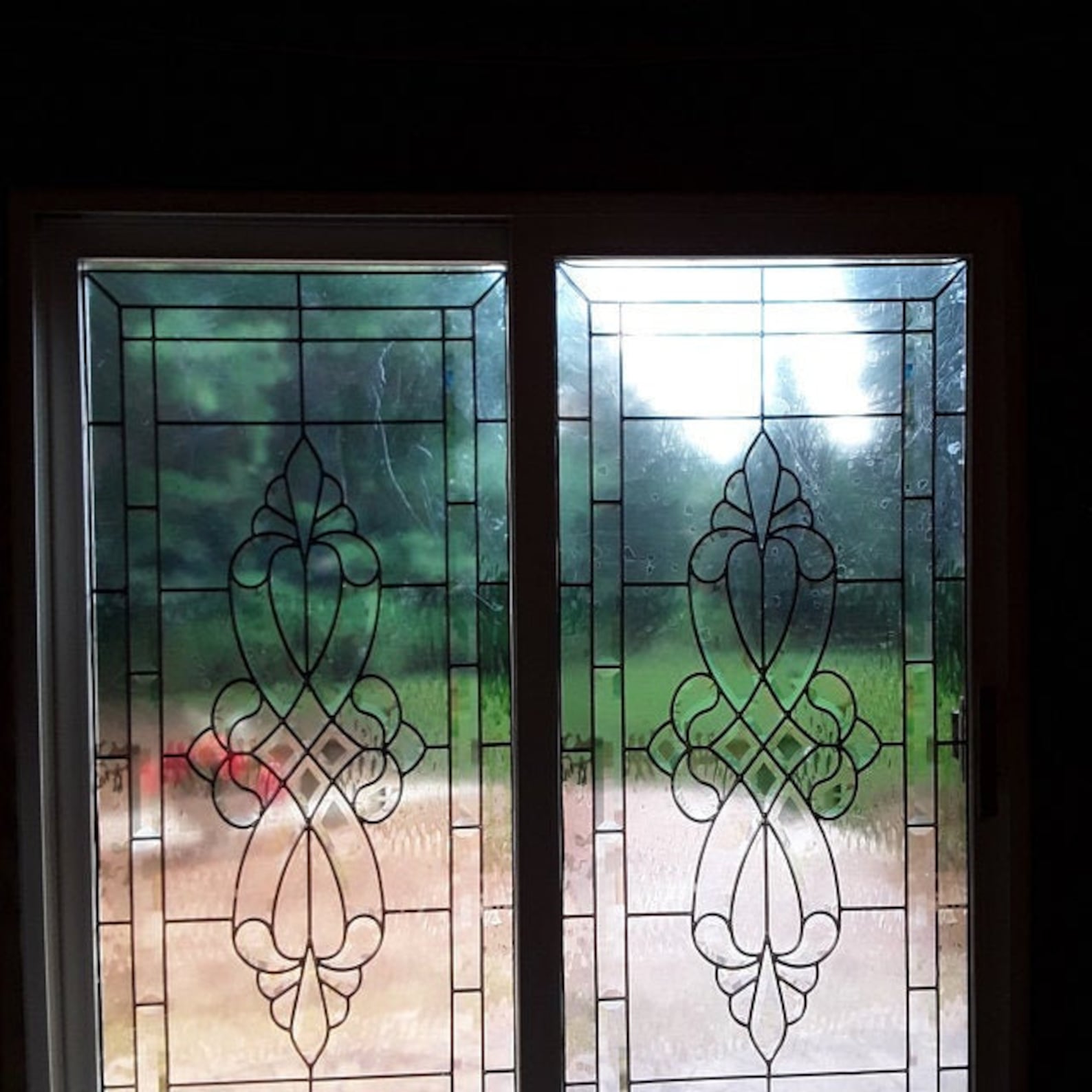 Door Window Sticker Stained Glass with Bevels / Etsy