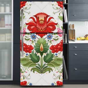 Magnetic Dishwasher Cover Folk Floral Ornament/ Ethnic Dishwasher Cover/Fridge Wraps/Dishwasher Vinyl Skin/Ukrainian Fridge Dishwasher Decal