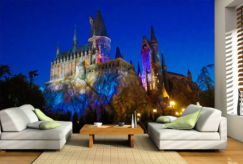 3d wall sticker window hogwarts castle /harry potter decal | etsy