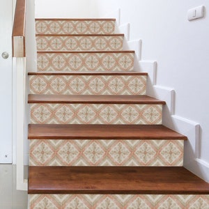 Stairs Riser Stickers POMPEI CLASSIC/Stairway Decoration Adhesive Panel / Retro Decal for Stairs/ Staircase Décor /Stair Stickers Peel&Stick image 2