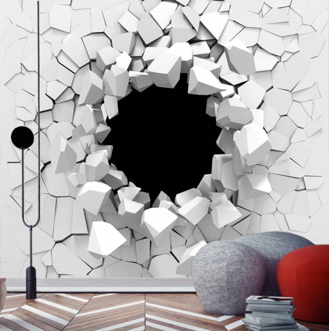 3D Wall Decal Shards of the White Wall / 3D Peel and Etsy