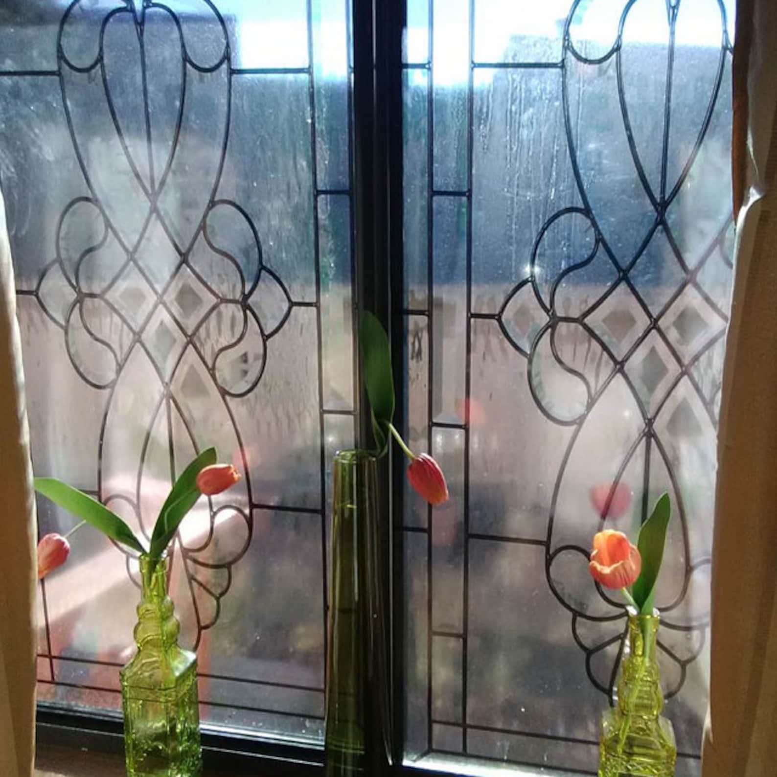 Door Window Sticker stained Glass With Bevels / Etsy