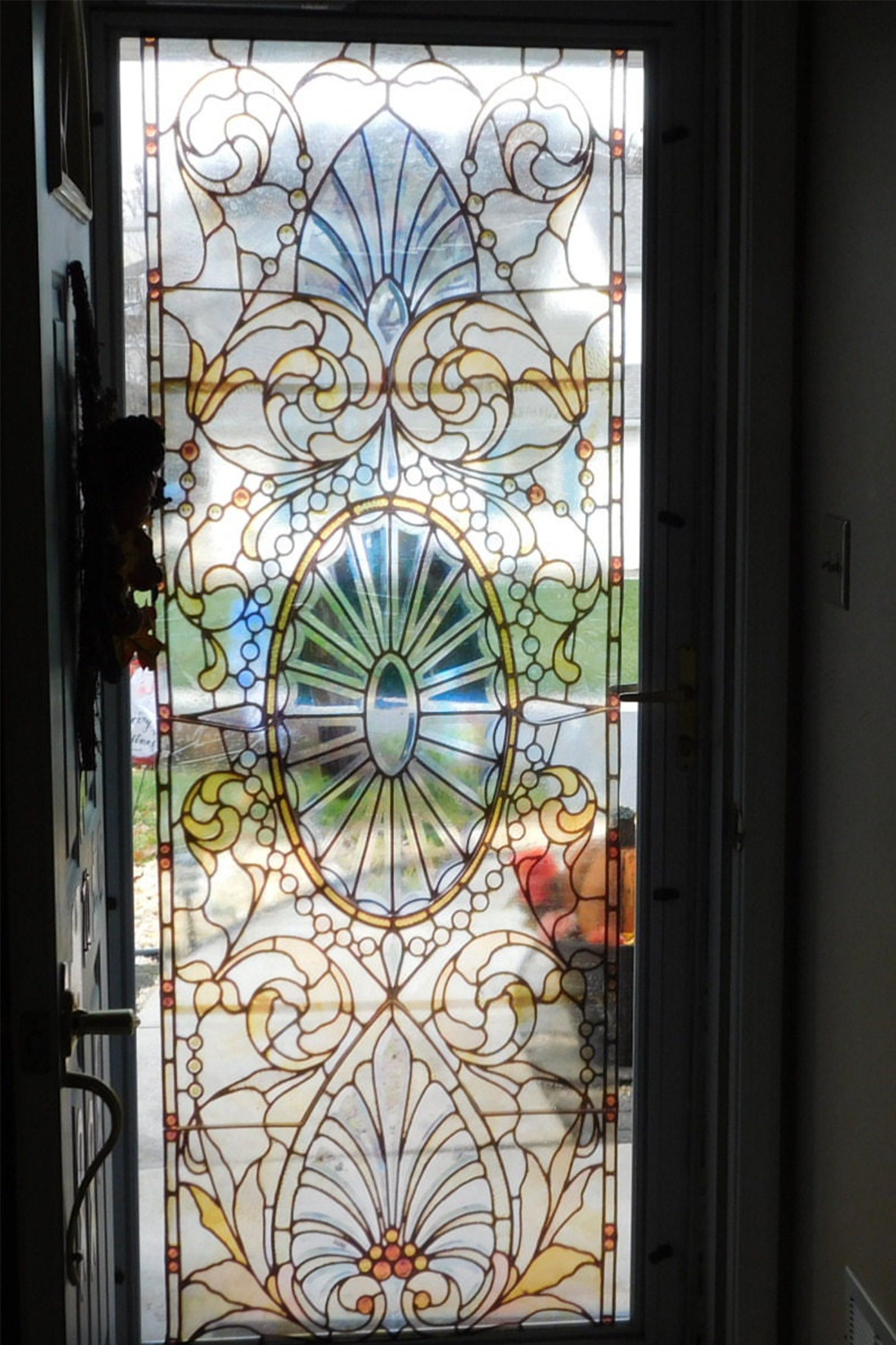 Door Wall Sticker stained Glass With Bevels / Stained Glass Etsy