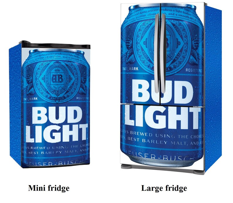Fridge Vinyl Sticker MiniFridge Vinyl Sticker Bud Light Etsy