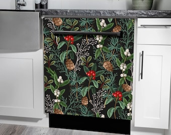 Magnetic Dishwasher Cover Folk Floral Ornament/ Folk Dishwasher Cover/  Fridge Wraps /dishwasher Vinyl Skin/ukrainian Fridge Dishwasher Decal 