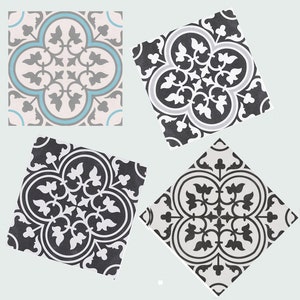 Stair Riser Decal/Vinyl Tile Stickers *Artistic Blue*/ Set 12/24/36 pcs/ Peel and Stick Backsplash/ Vinyl Floor/Removable Peel & Stick Tiles