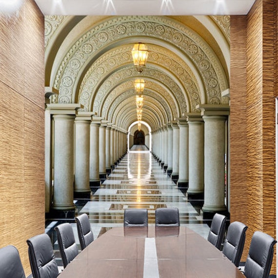 3D White Solid Geometry Arch Self-adhesive Removable Wallpaper Murals Wall 21