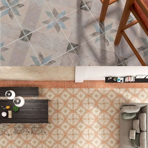 Stair Riser Decal/ Vinyl Tile Stickers *POMPEI* / Tile Sticker Bathroom Floor / Bathroom Peel and Stick Tile / Peel and Stick Backsplash