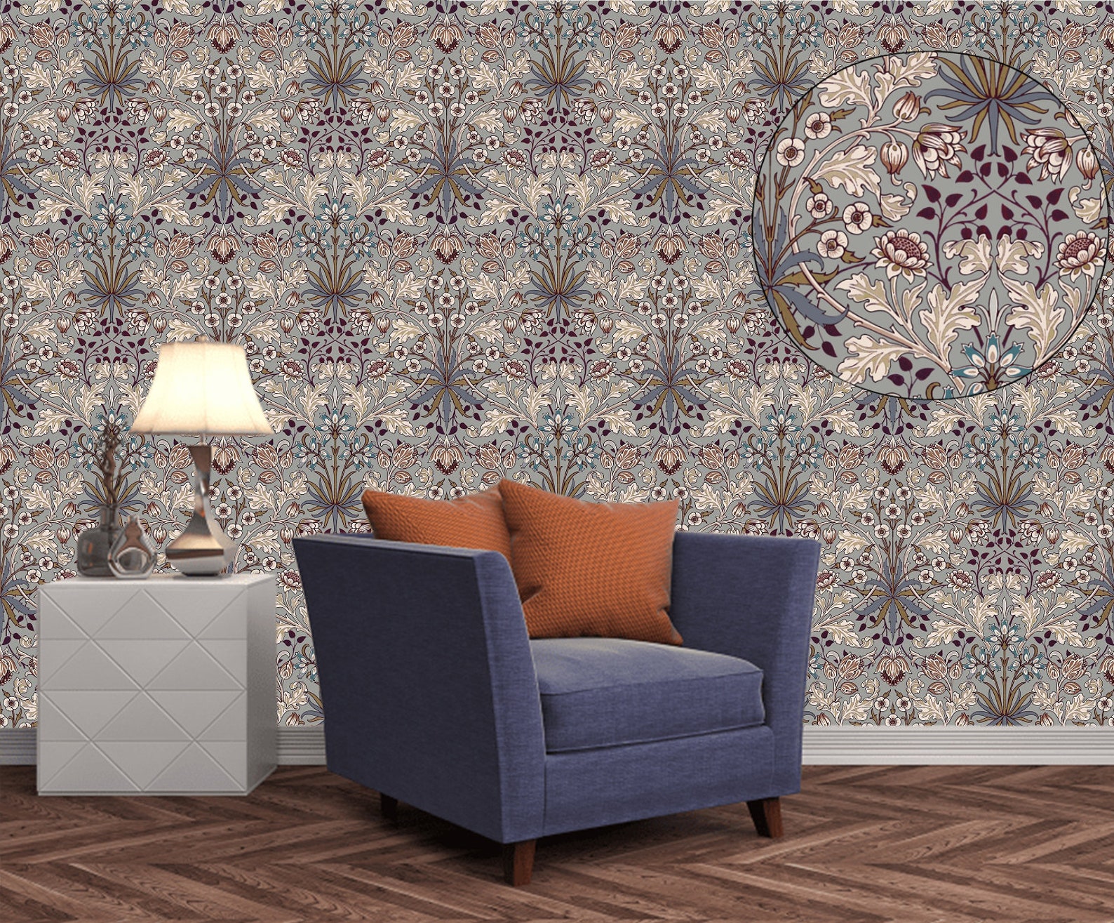 William Morris Wallpaper Hyacinth / Wall Mural/Wall Stickers | Etsy