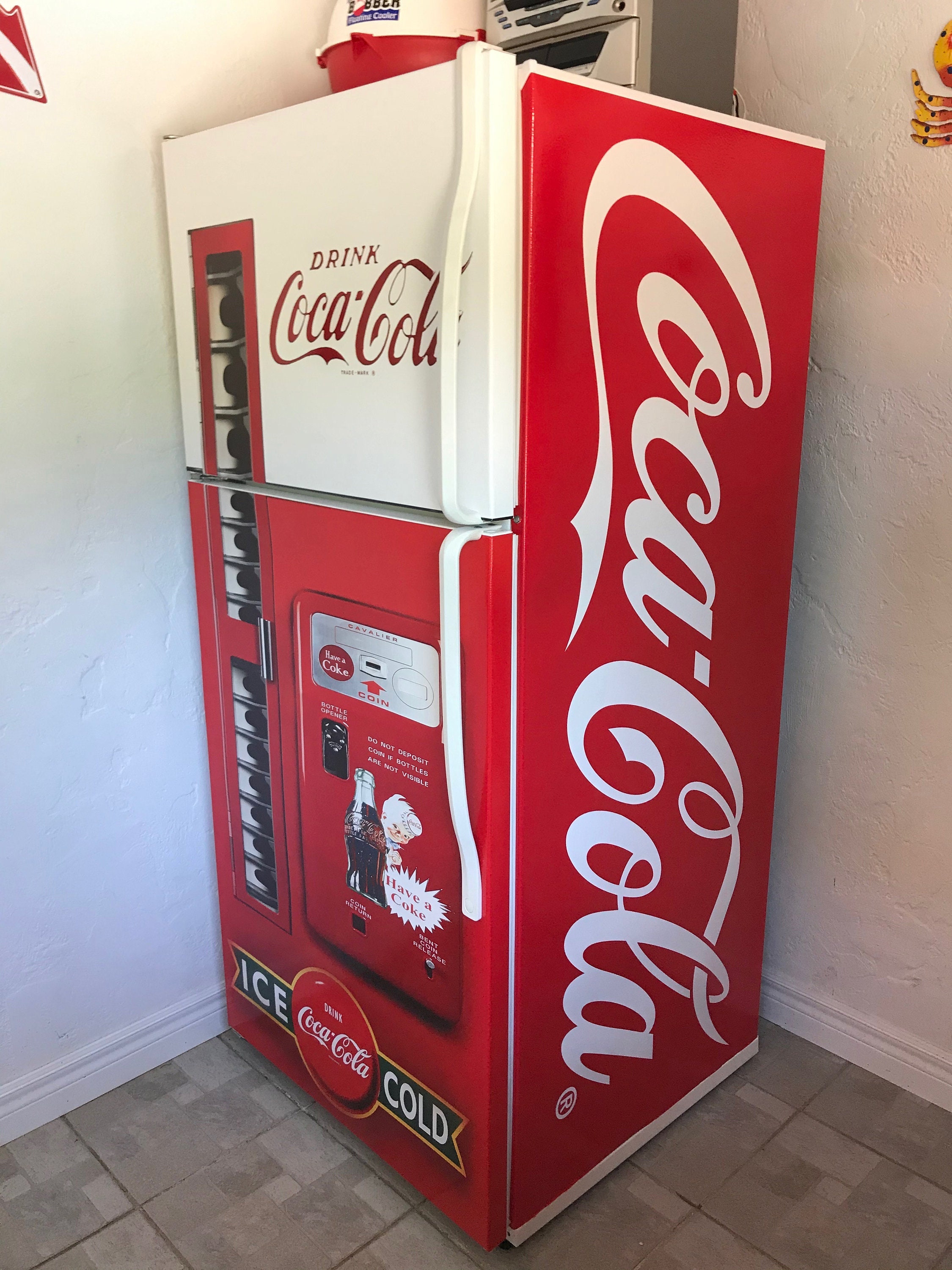 Fridge Vinyl Sticker coca Cola and pepsi / Selfadhesive Etsy Australia