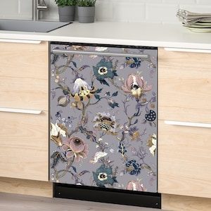 Magnetic Cover Inspired by William Morris /Retro Magnetic Refrigerator & Dishwasher Cover/ Vintage Fridge Decal/ Magnetic Dishwasher Decal