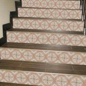 Stairs Riser Stickers POMPEI CLASSIC/Stairway Decoration Adhesive Panel / Retro Decal for Stairs/ Staircase Décor /Stair Stickers Peel&Stick image 1