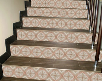 Stairs Riser Stickers POMPEI CLASSIC/Stairway Decoration Adhesive Panel / Retro Decal for Stairs/ Staircase Décor /Stair Stickers Peel&Stick