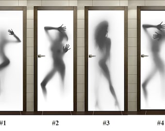 Adhesivo de pared para puerta, silueta de mujer, vinilo sexy, figura femenina desnuda, silueta femenina desnuda, papel tapiz con figura desnuda