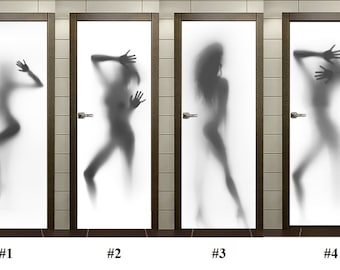 Door Wall Sticker Woman Silhouette/ Self-Adhesive Vinyl Decal Poster Mural/Nude Female Figure/Nude Female Silhouette