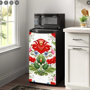 Magnetic Dishwasher Cover Folk Floral Ornament/ Ethnic Dishwasher Cover/Fridge Wraps/Dishwasher Vinyl Skin/Ukrainian Fridge Dishwasher Decal