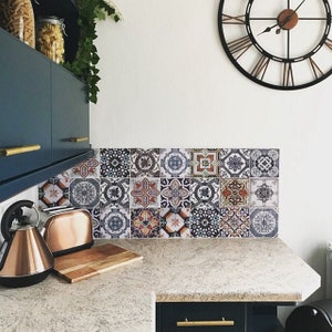Stair Riser Decals /Vinyl Stickers Traditional Portuguese Moroccan Tiles/ Peel and Stick Backsplash/ Wall/Stair/Floor/Removable Peel & Stick