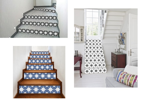 Stair Riser Decal Vinyl Tile Stickers Stars Set 12 24 36 Pcs Kitchen Bathroom Backsplash Wall Vinyl Floor Removable Peel Stick Tiles