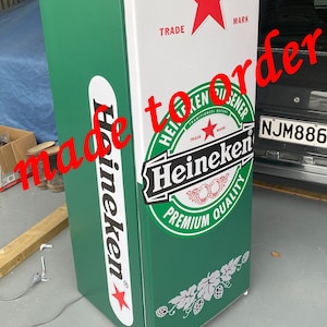 Fridge Decal Heineken Beer /Man Cave Fridge Wrap/Vintage Fridge Wraps/ Retro Fridge Wrap/ Vinyl Fridge Wrap