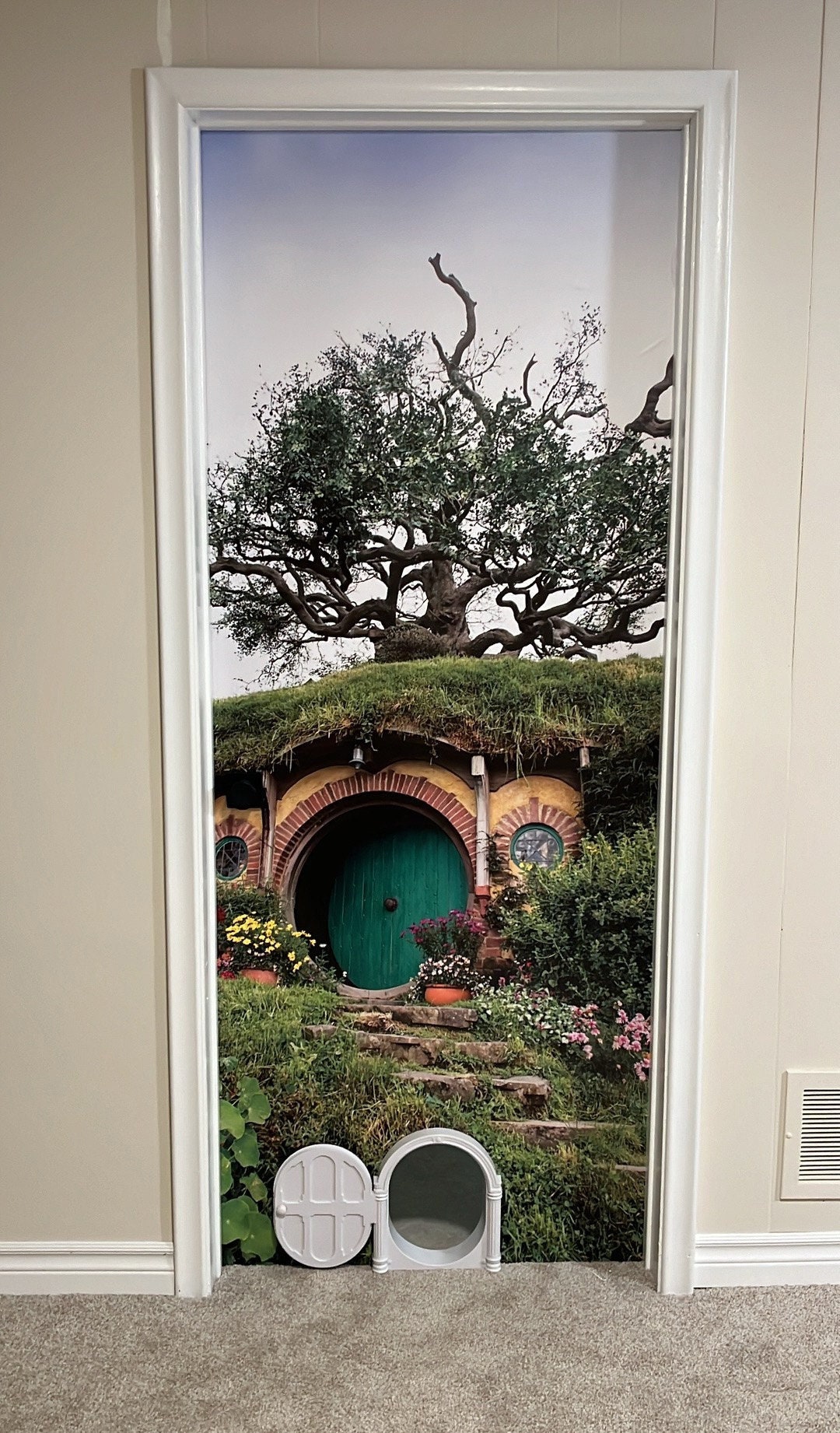 Hobbit Door Mural. ONE Piece Sticky Decal, Skin, Wrap, Cover, Poster for Door, Wall or Fridge. All Standard Door Sizes (36