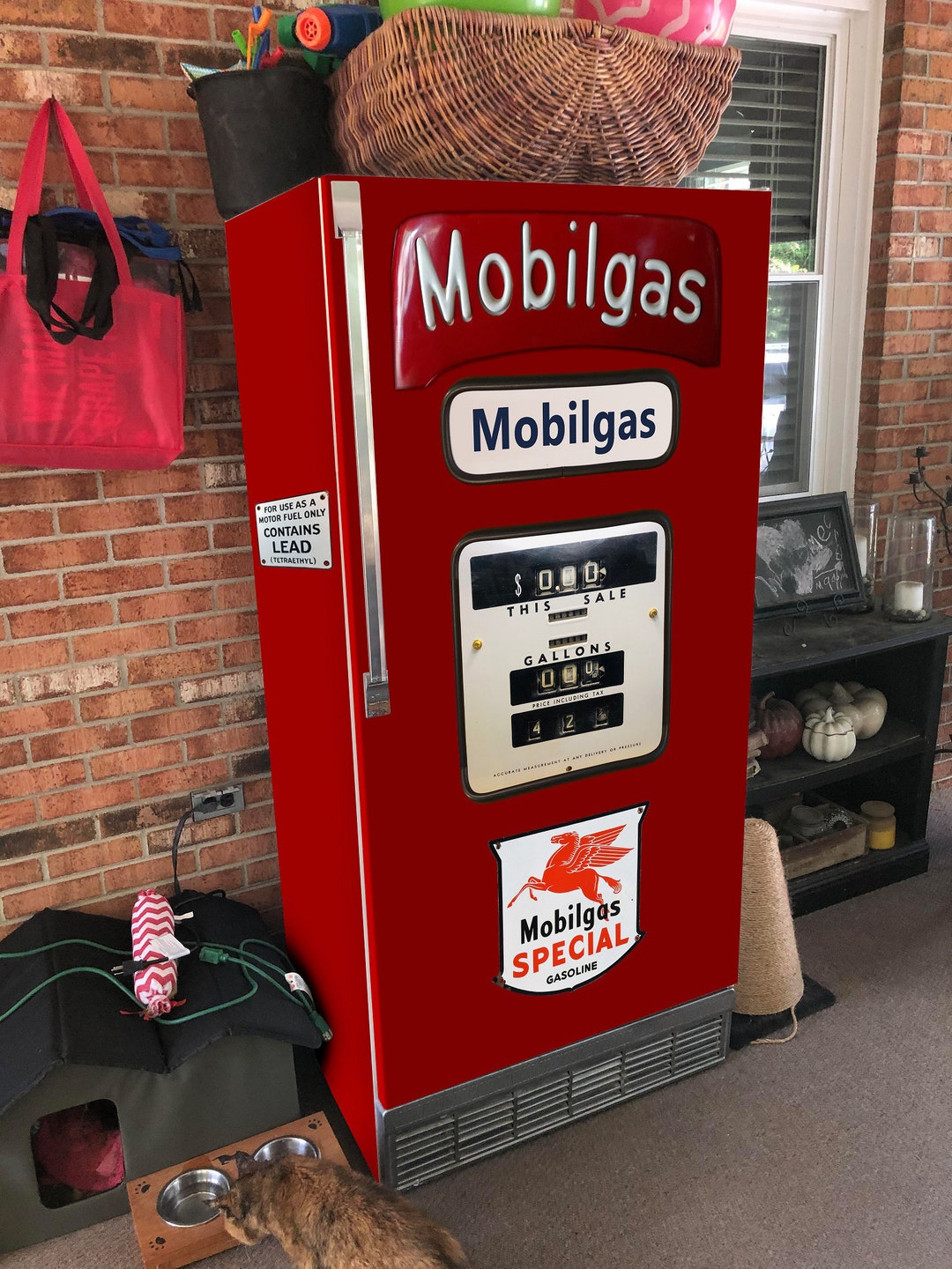 Old Fuel Pump Refrigerator Wrap / Retro Gas Pump Fridge Wrap / Etsy