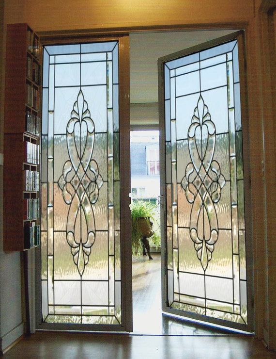 Abnormaal hoog Uitsluiten Deur raam sticker glas in lood met schuine randen / - Etsy België