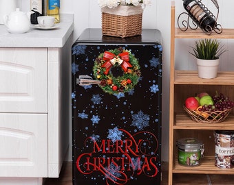Housse aimantée de Noël pour lave-vaisselle de cuisine - Couronne de Noël en vinyle magnétique / Housse magnétique pour réfrigérateur et lave-vaisselle / Aimant de Noël