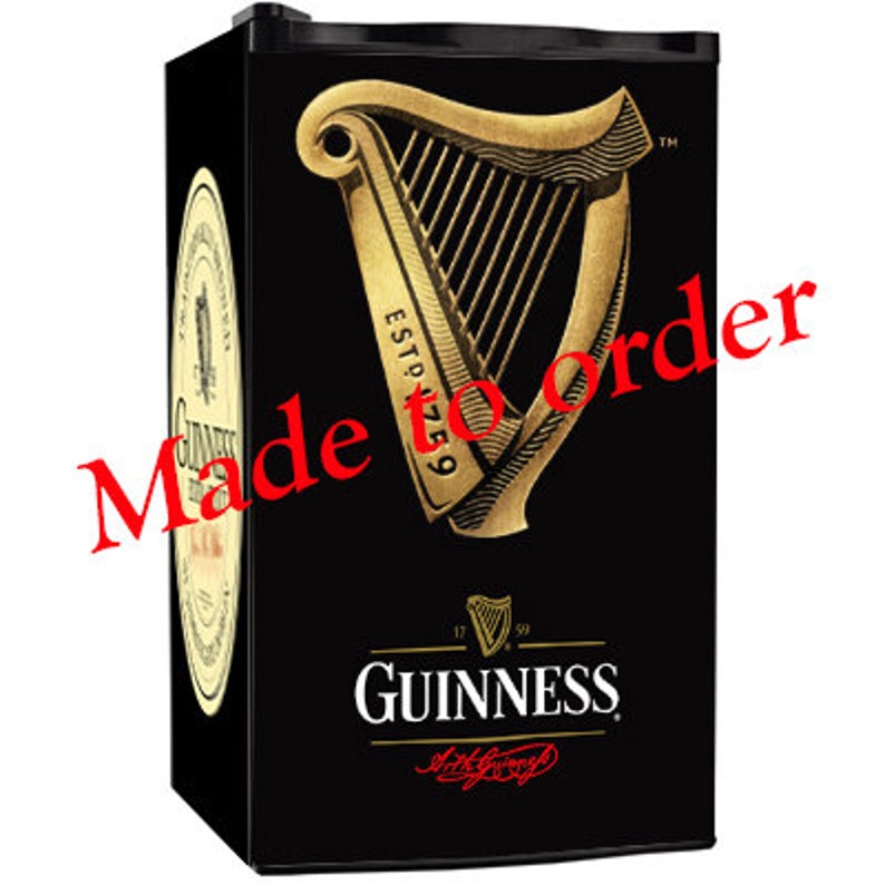 Fridge Decal Guinness Beer / Man Cave Fridge Wrap/ Vintage Fridge Wraps/ Retro Fridge Wrap/ Vinyl Fridge Wrap