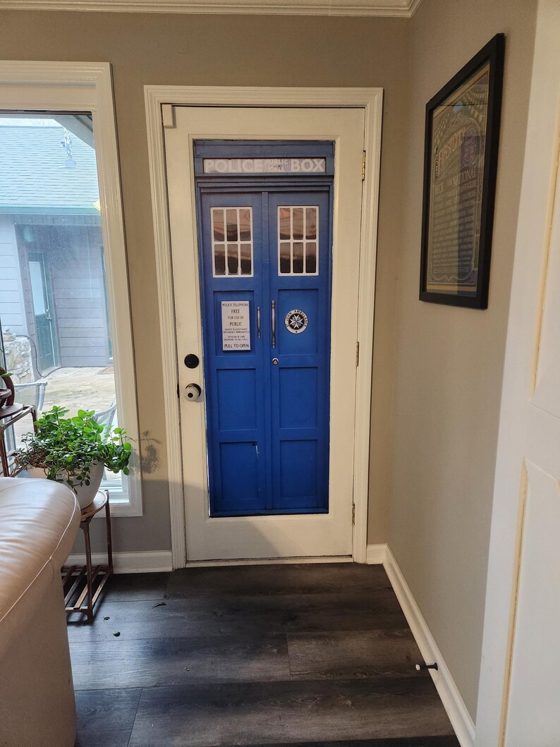 Tardis Door Decal/police Box Door Mural/ Tardis Door Cover / Doctor Who ...