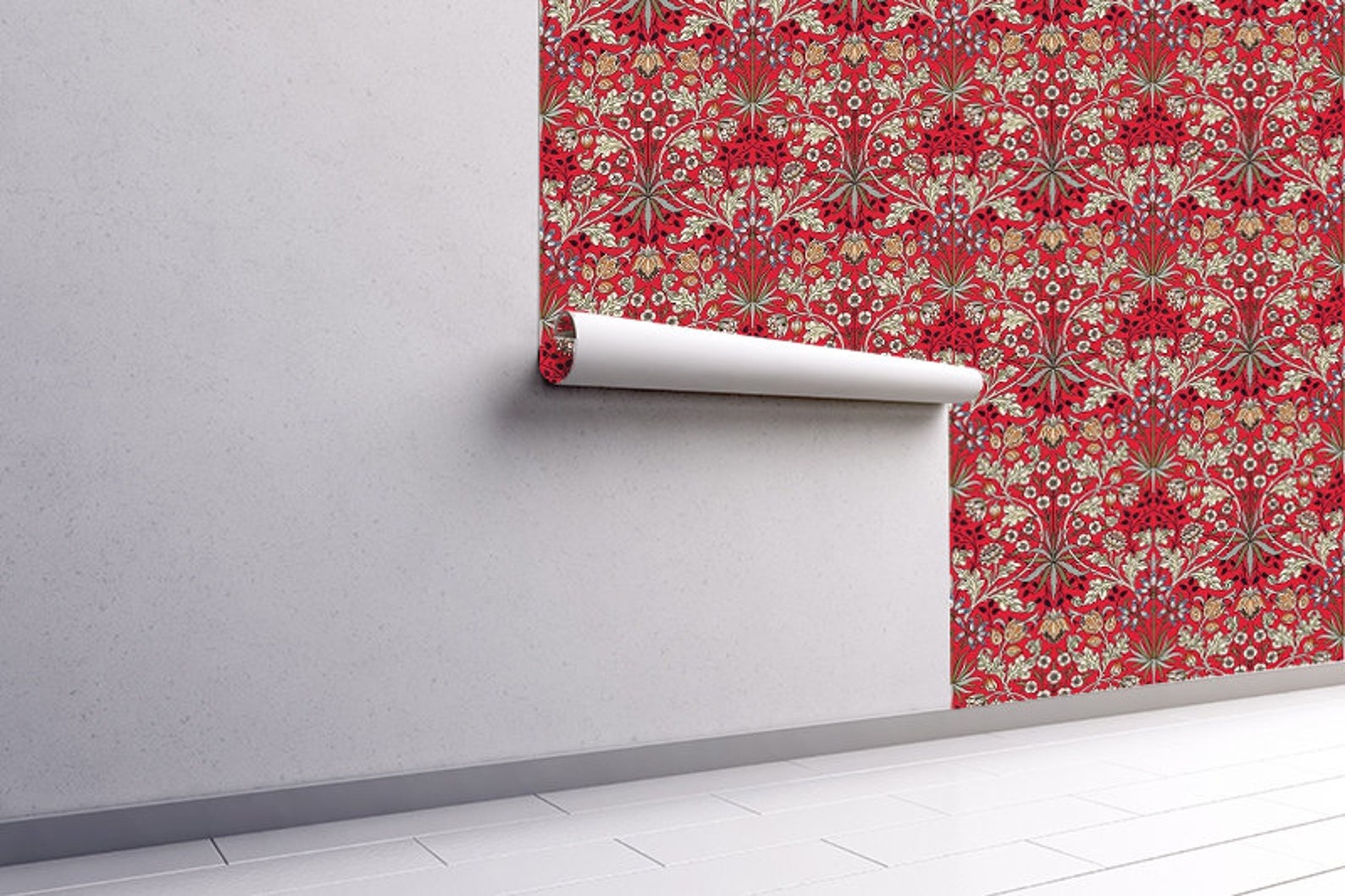 Self Adhesive Wallpaper william Morris Collection Red - Etsy