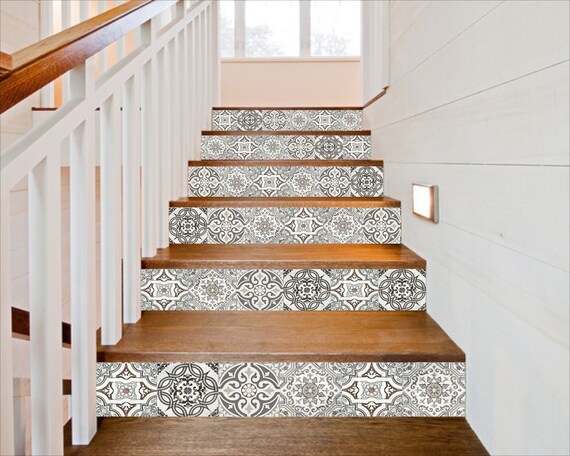Stair Riser Decal Vinyl Stickers Vintage Portuguese Tiles