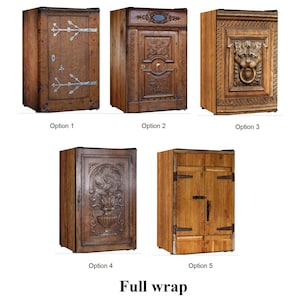Mini-Fridge Vinyl Sticker ***Old Wooden Door*** / Self-Adhesive Vinyl Refrigerator Decal / Fridge Wraps / Refrigerator Wrap