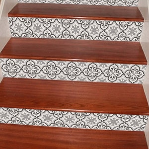 Stair Riser Stickers Vintage/ Stairway Decoration Adhesive Stair Riser Panel/ Retro Decal for Stairs/ Staircase Décor/ Stickers for stairs image 3