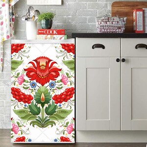 Magnetic Dishwasher Cover Folk Floral Ornament/ Ethnic Dishwasher Cover/Fridge Wraps/Dishwasher Vinyl Skin/Ukrainian Fridge Dishwasher Decal