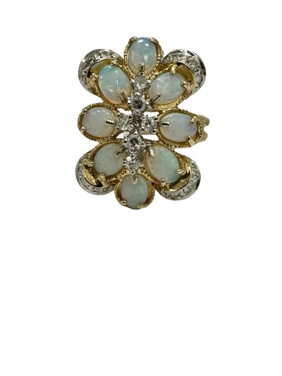 Estate 2.25 ctw Natural Opal Floral Cluster Ring 1