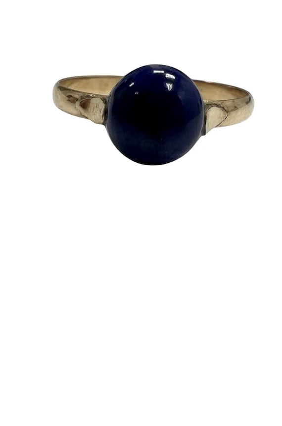 Vintage Lapis Lazuli Solitaire Bypass Ring 18k Yel
