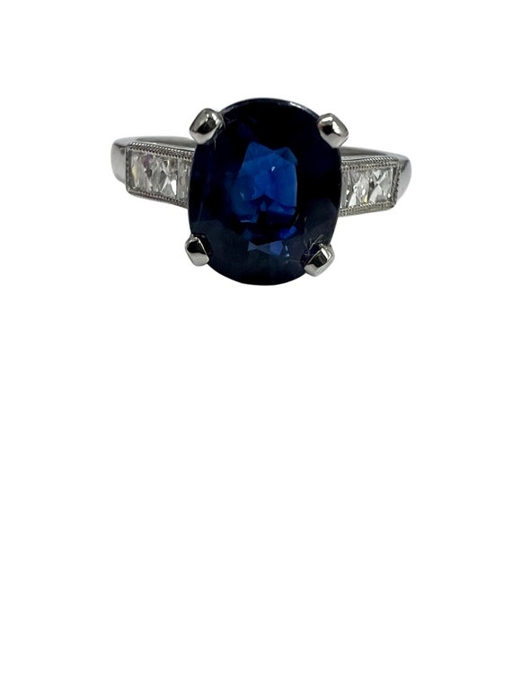 GIA Certified 2.62 ct Sapphire & 1/2 ctw French Cu