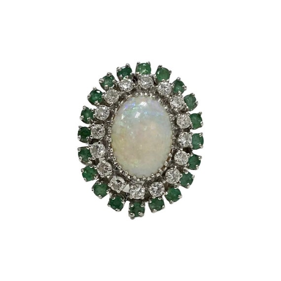 Estate 10 ctw Natural Australian Opal Diamond & E… - image 1