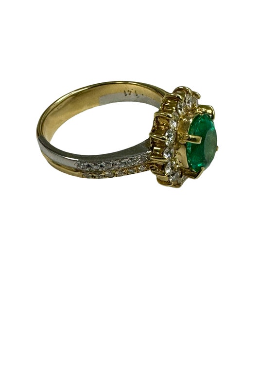 2 ctw Fine Natural Oval Emerald & Diamond Halo Co… - image 4