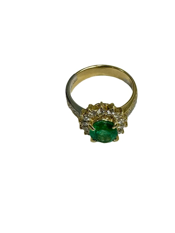 2 ctw Fine Natural Oval Emerald & Diamond Halo Co… - image 2
