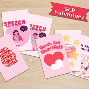 SLP leraar Valentijnskaart Afdrukbare digitale download Toespraak taal Patholoog Valentijnsdag PDF Instant Download briefkaart Notitiekaart