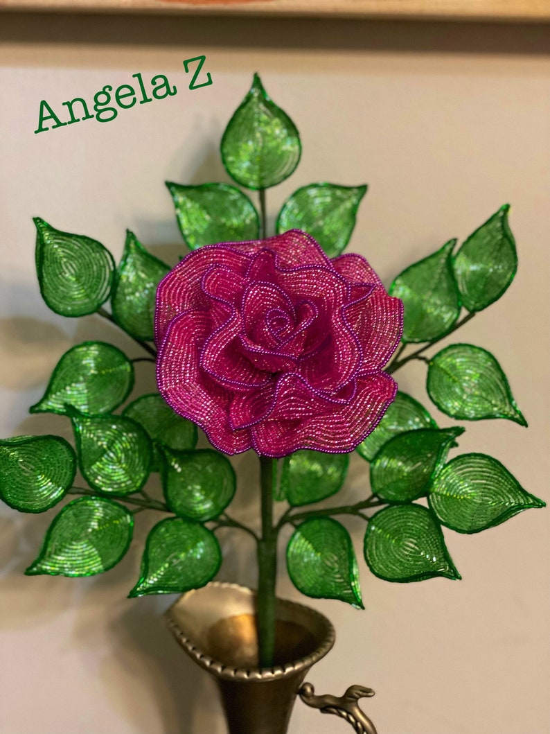 French Beaded Rose Etsy