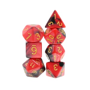 Nero e rosso miscela acrilico poliedro dadi Set DnD rosso e nero Dungeons e draghi tavolo top ruolo giocando dadi dungeon e draghi d20