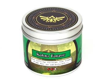 The Legend of Zelda the Kokiri Forest  Scented candle - Legend of Zelda - Nintendo - Gaming Candle - Link - Zelda gift - Retro Gaming gift