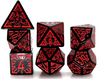 Set di dadi poliedrici Red Dawn Star Design per Dungeons & Dragons