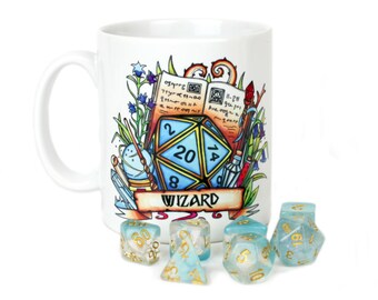 ダンジョンズ＆ドラゴンズ DnD ウィザードクラス マグカップ パーソナライズされた D&D クラス クリティカルロール ウィザード D20 ダンジョン パーティー ギフト パスファインダー クリティカルロール ダイス