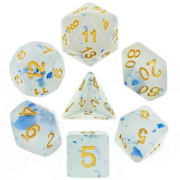 Paddy Jelly Blue gelatinous dice set (Dungeons and Dragons, Pathfinder, Board Games) (D4, D6, D8, D10, D100, D12, D20)   cool new dice set