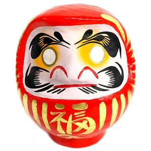 12cm Red Takasaki Daruma Doll - Hand Painted Papier Mache Lucky Doll Made in Japan - Japanese Good Luck Gift Handmade in Japan Authentic