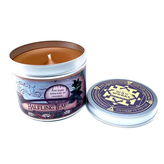 halfling leaf tobacco Halfling Leaf, Lord of the Rings Inspired Scented Candle - Wizards Pipe  Weed - Handmade Gift the Hobbit Shire Gandalf Hobbiton - Tolkien